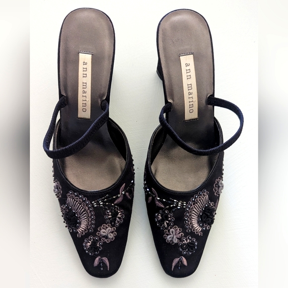 Ann Marino Shoes - Ann Marino heels size 6 women's (embroidery and beaded)